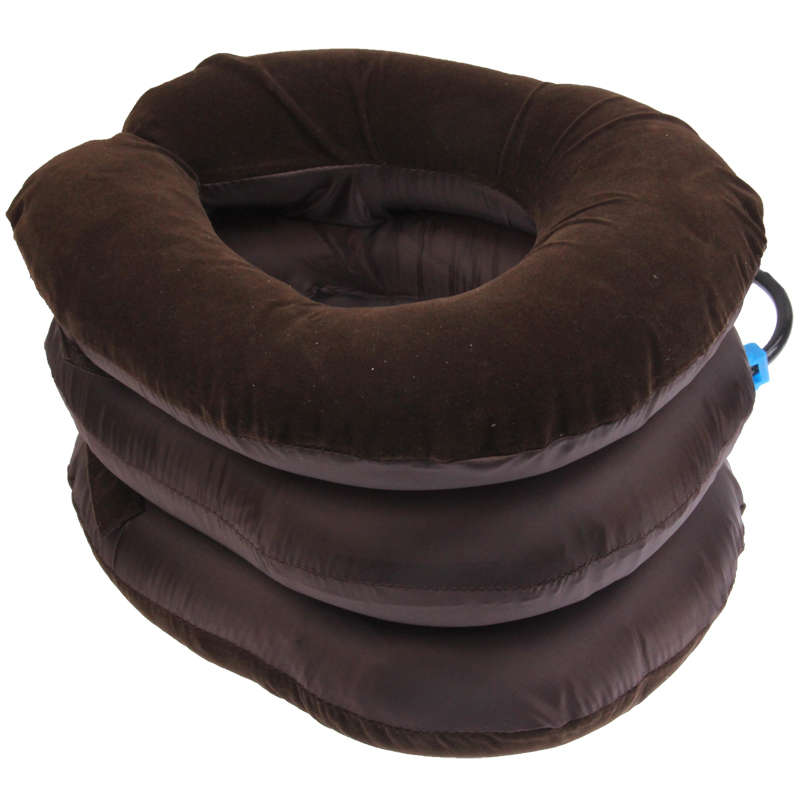 Three-Layer Cervical Vertebra Tractor Neck Massager(Brown)