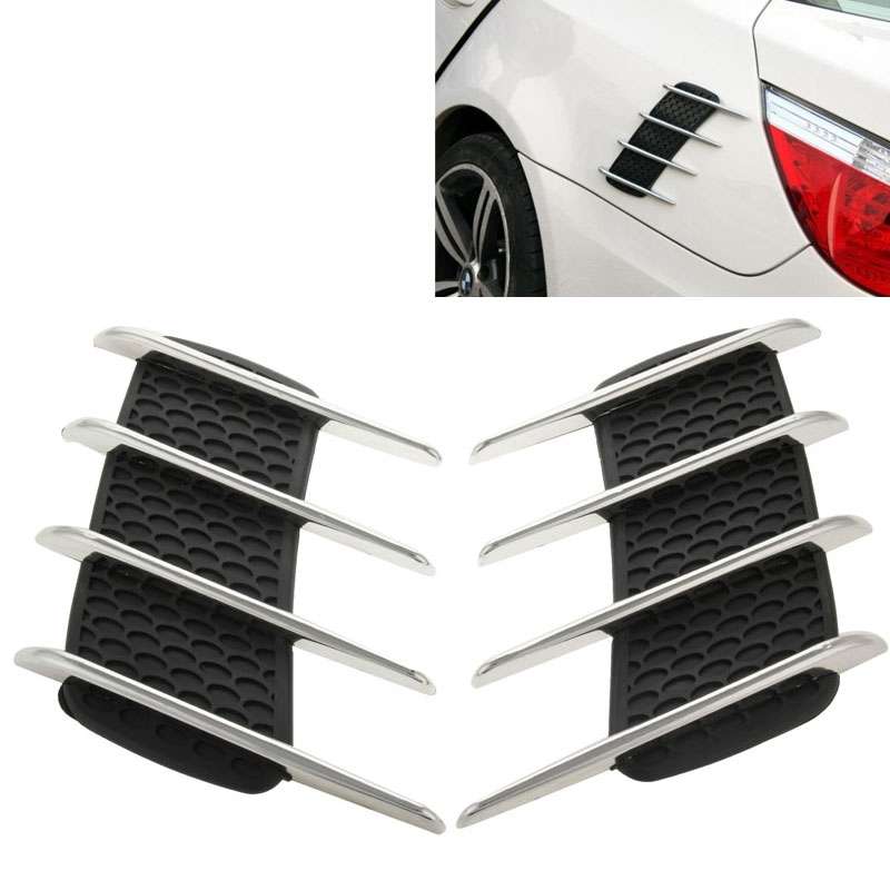2 PCS Hood Side Shark Gill Simulation Air Flow Vent Fender Sticker for Car Decoration, Size: 22cm x