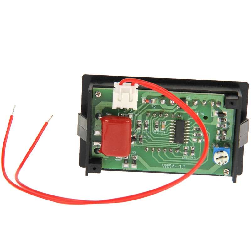 V85 2 Wires 75-300V AC LED Digital Display Voltmeter(Black)