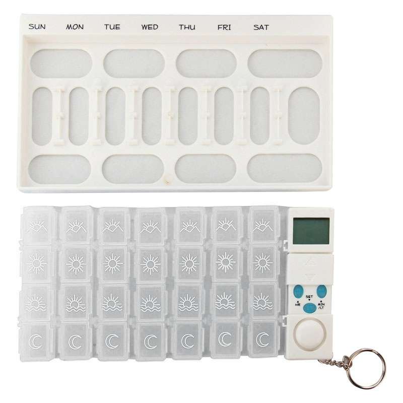 7 Days Pill Box with Digital Timer(White)