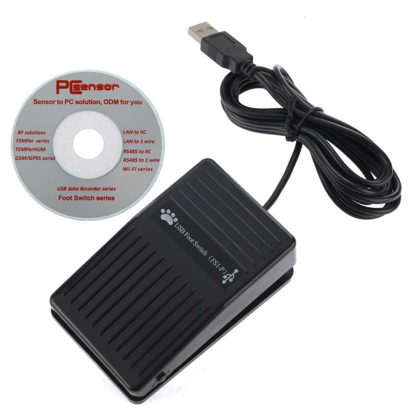 USB Foot Pedal Control Switch Game Pad Keyboard Adapter for Computer(Black)