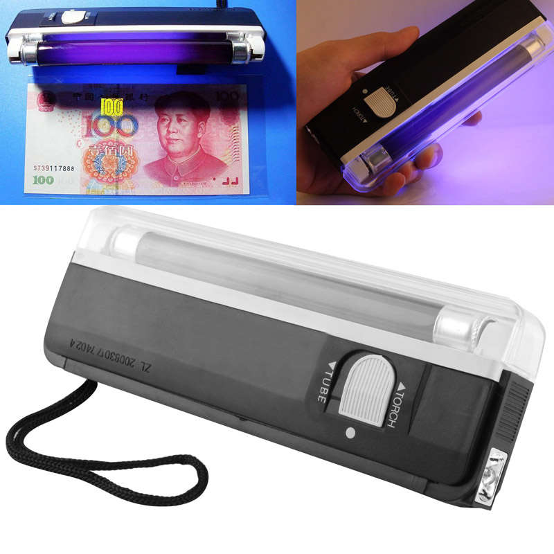 Handheld Blacklight UV Lamp & LED Flashlight, Verify Hidden Security Features On banknotes and Passp