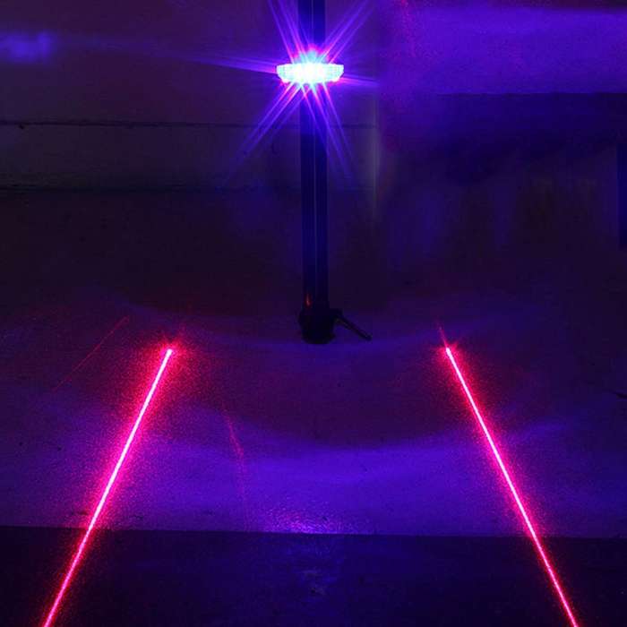 Bicycle LED Light Laser Night Mountain Bike Tail Light Taillight MTB Safety Warning Bicycle Rear Lig