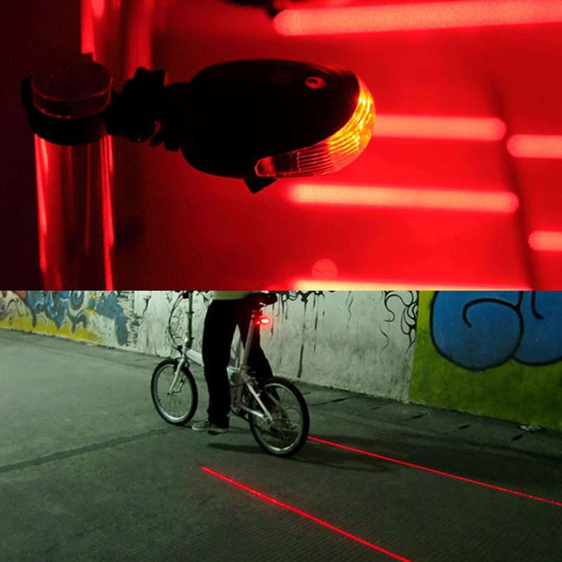 Bicycle LED Light Laser Night Mountain Bike Tail Light Taillight MTB Safety Warning Bicycle Rear Lig