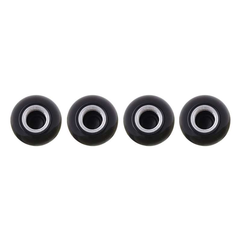 Universal 8mm American Billiards No.8 Ball Style Plastic Car Tire Valve Caps, Pack of 4(Black)