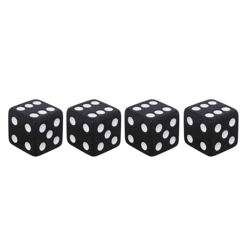 Universal 8mm Dice Style Plastic Car Tire Valve Caps, Pack of 4(Magenta)