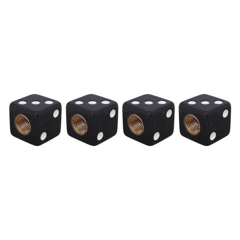 Universal 8mm Dice Style Plastic Car Tire Valve Caps, Pack of 4(Magenta)
