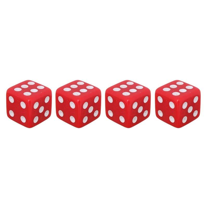 Universal 8mm Dice Style Plastic Car Tire Valve Caps, Pack of 4(Magenta)