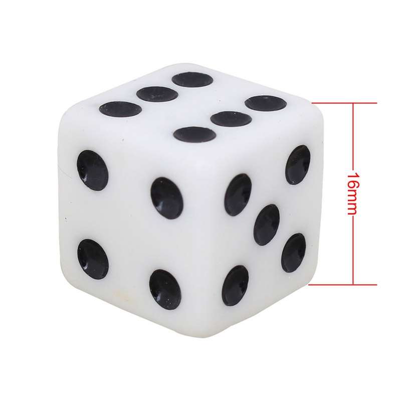Universal 8mm Dice Style Plastic Car Tire Valve Caps, Pack of 4(Black)