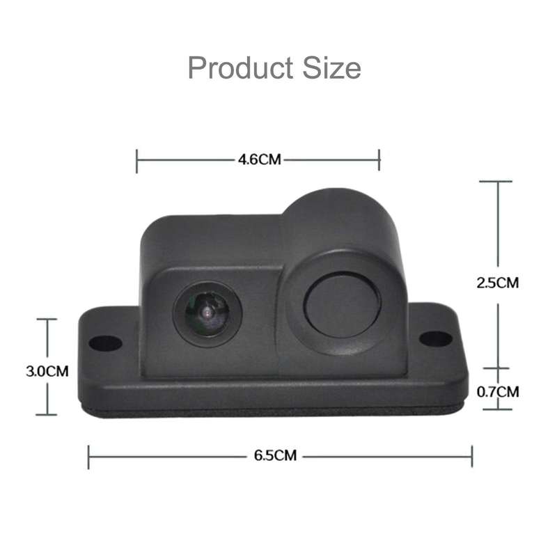 2 in 1 Mini 160 Degrees View Angle Car Rear View Reverse Backup Car Camera with Parking(Black)
