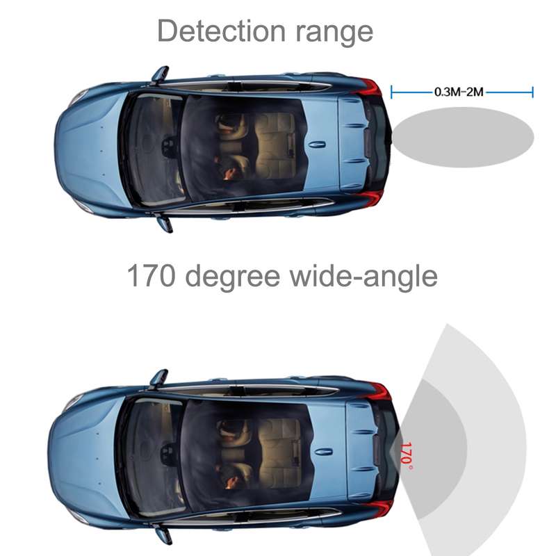 2 in 1 Mini 160 Degrees View Angle Car Rear View Reverse Backup Car Camera with Parking(Black)
