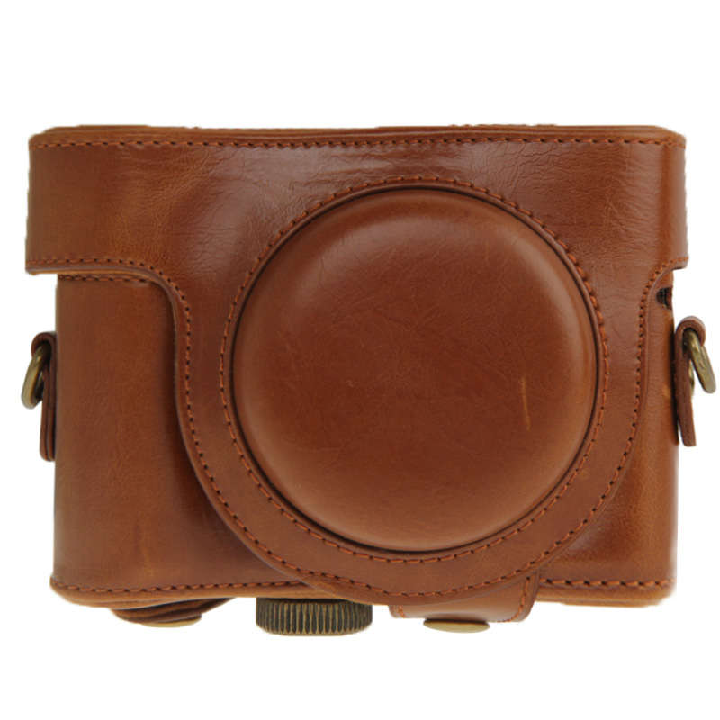 Leather Camera Case Bag for Sony HX50 (Coffee)