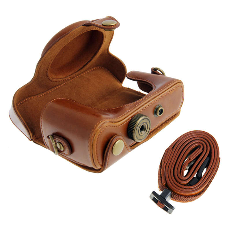 Leather Camera Case Bag for Sony HX50 (Coffee)