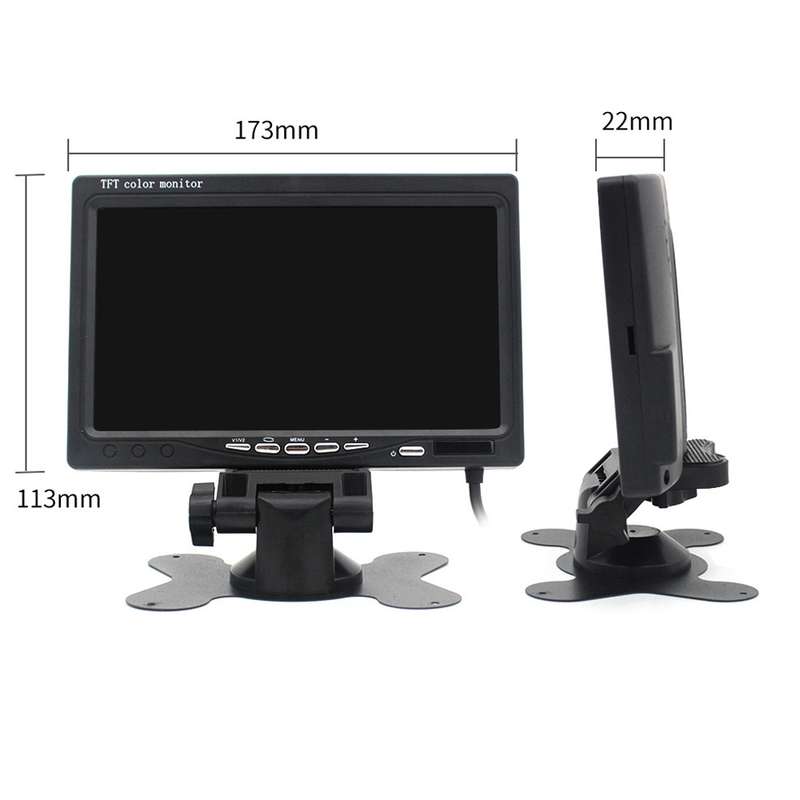 7.0 inch Car Monitor / Surveillance Cameras Monitor with Adjustable Angle Holder & Remote Controller