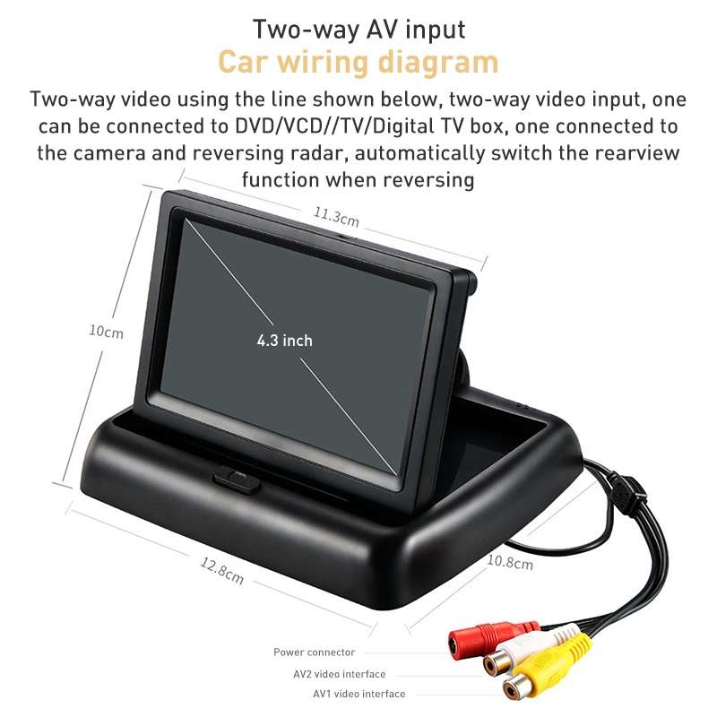 4.3 inch TFT-LCD Color Foldable Car Monitor, Type: PAL/NTSC