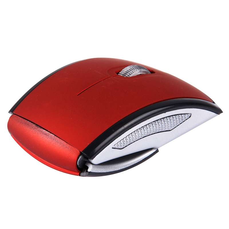 Wireless 2.4GHz 800-1200-1600dpi Snap-in Transceiver Folding Wireless Optical Mouse / Mice(Black)
