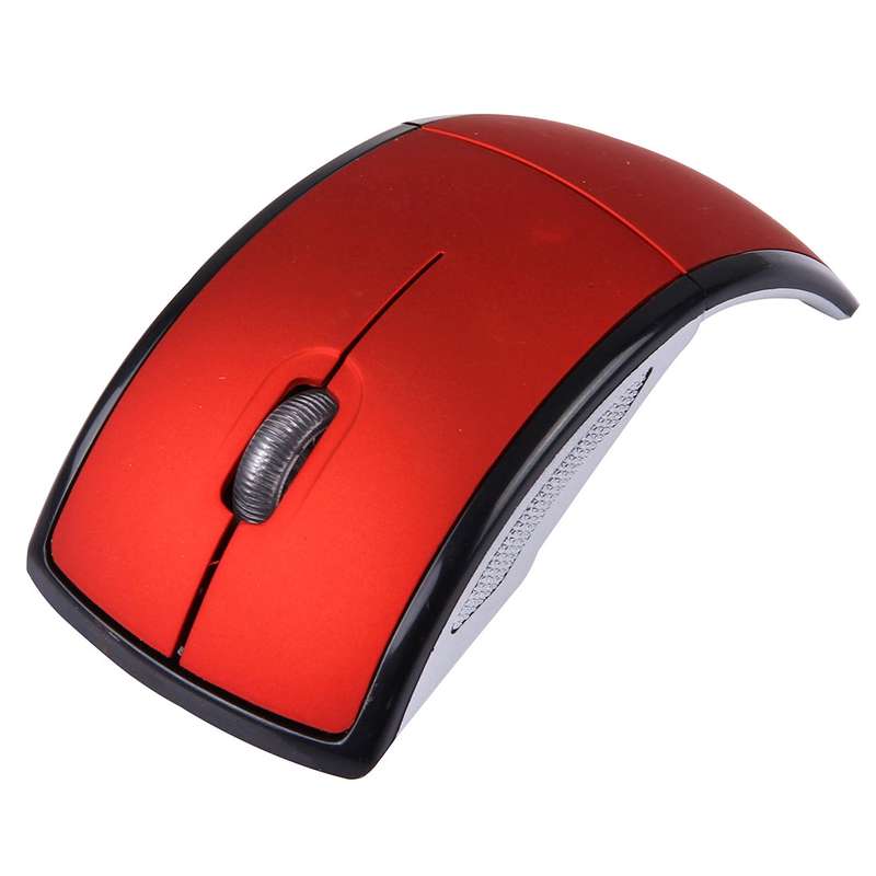 Wireless 2.4GHz 800-1200-1600dpi Snap-in Transceiver Folding Wireless Optical Mouse / Mice(Black)