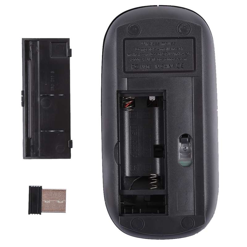 2.4GHz Wireless Ultra-thin Laser Optical Mouse with USB Mini Receiver, Plug and Play(White)
