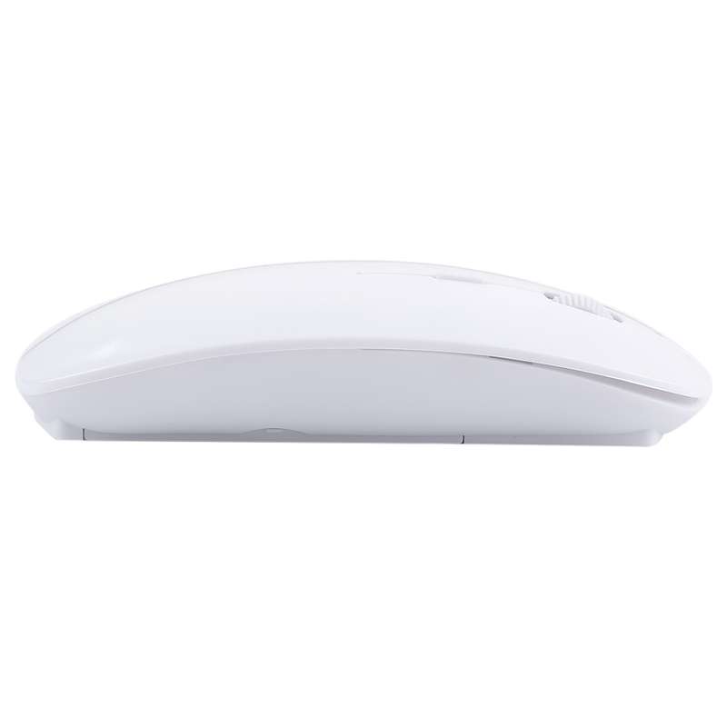 2.4GHz Wireless Ultra-thin Laser Optical Mouse with USB Mini Receiver, Plug and Play(White)