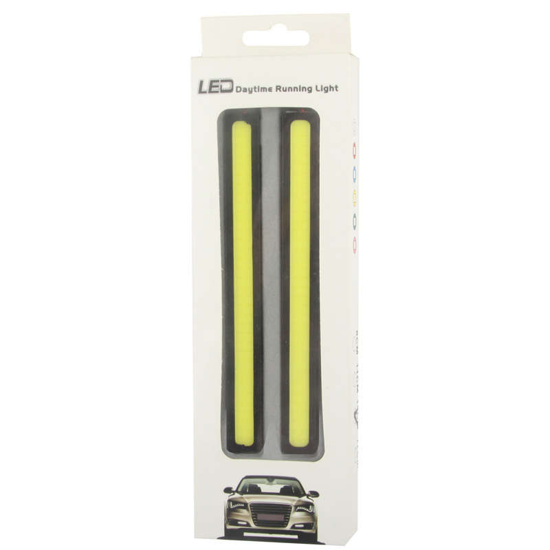 2 x 6W DIY White LED Daytime Running Light / DRL Lamp, Length: 17cm(Black)