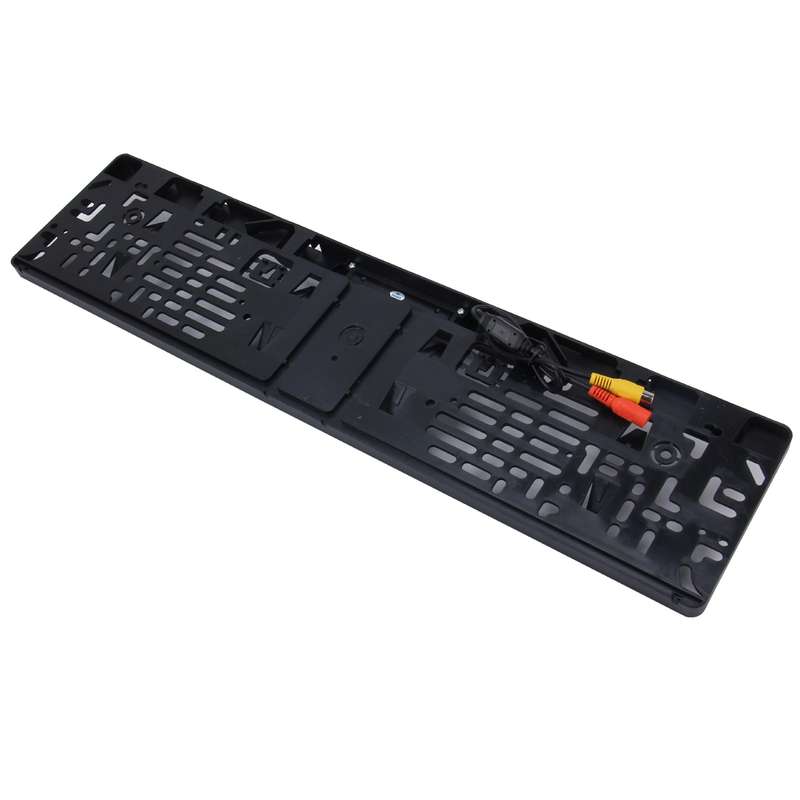 European Car License Plate Frame Rear View Camera, Size: 52.8cm x 12.6cm(Black)