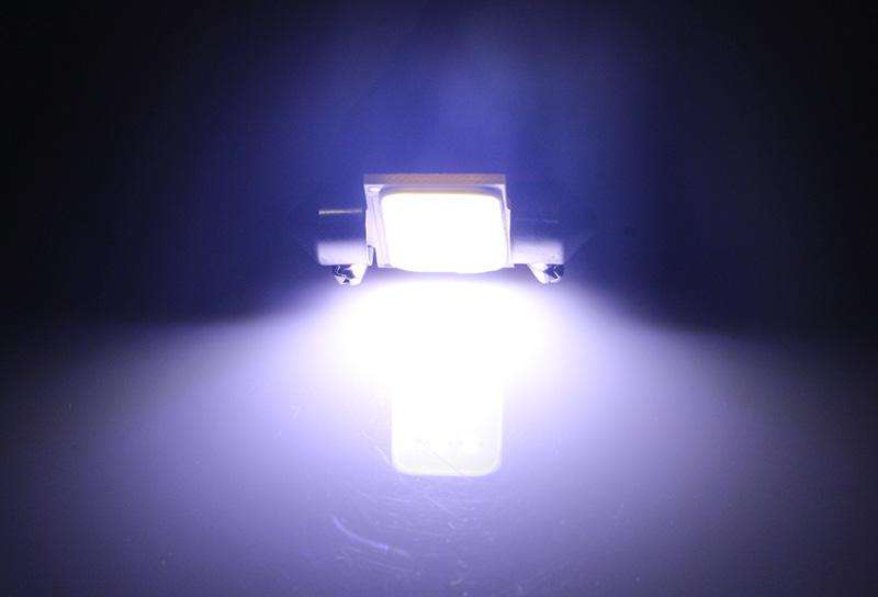 2 PCS 31mm 1.5W 80LM White Light 1 COB LED License Plate Reading Lights Car Light Bulb