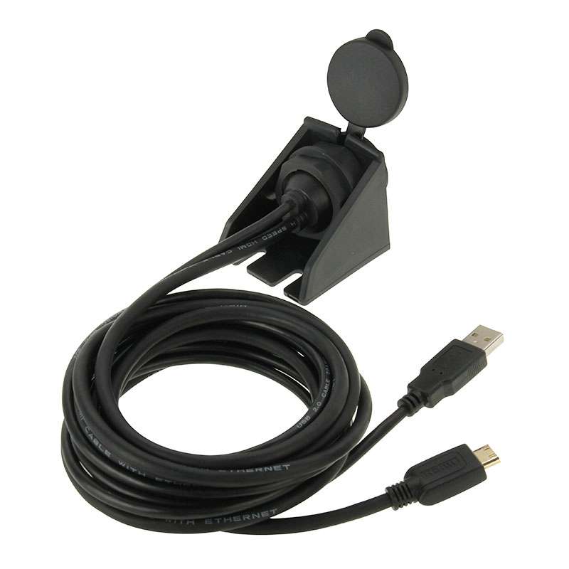 USB 2.0 & Mini HDMI (Type-C) Male to USB 2.0 & HDMI (Type-A) Female Adapter Cable with Car Flush Mou