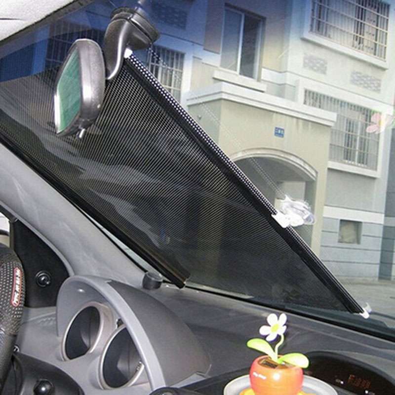 Retractable Car Window Sun Shade for Automobile Front Windshield, Size: 125cm x 58cm, Random Color D
