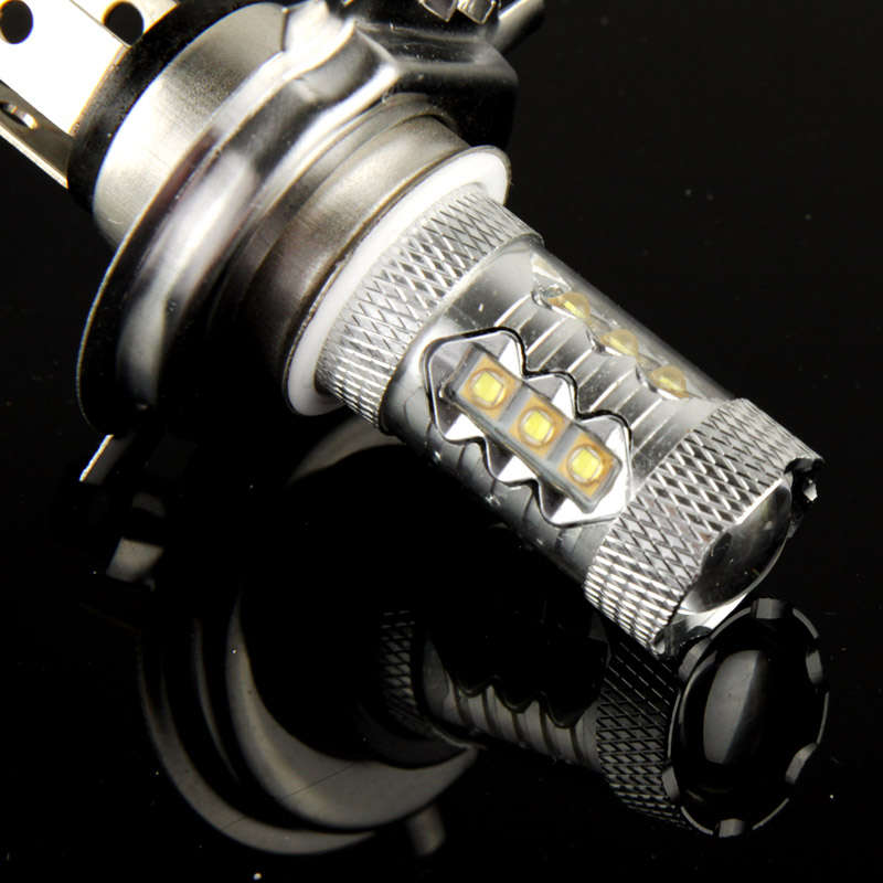 H4 80W White 16 LED Fog Light for Vehicles, DC 12V