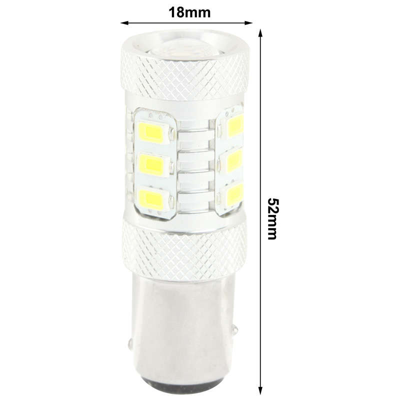 1157 11W White LED Brake Light for Vehicles, DC 12-30V, 12 LED SMD 5630 Light + 5W 1 LED Light