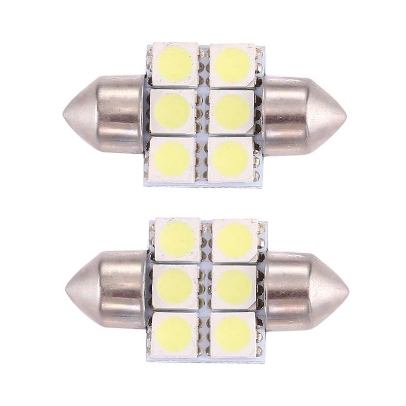 2 PCS 31mm Super White 6 LED Car Bulb Reading Light