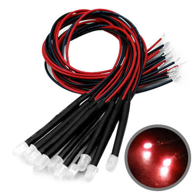 10 PCS DIY Red LED Light Bulb(Red Light)