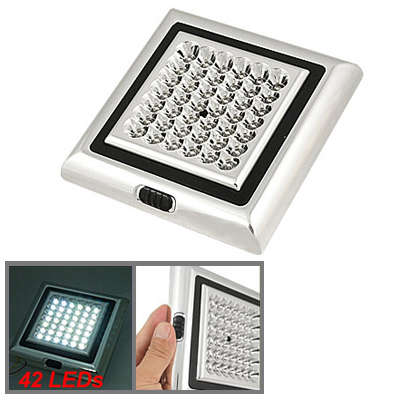 High Power Car Indoor 42 LED 3 Sections Switch Lamp Light, DC 12VWhite Light)