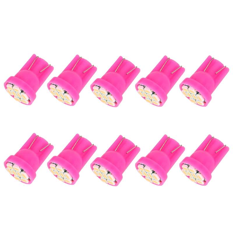 10 PCS T10 8 LED Car Signal Light Bulb(Pink Light)