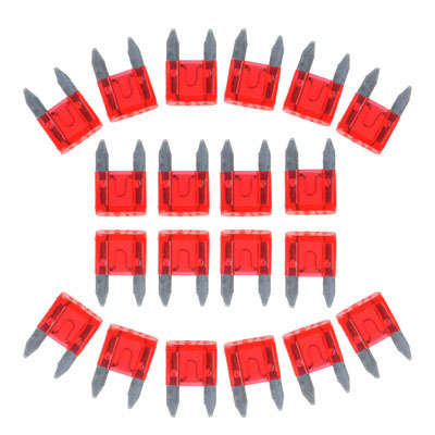 100 PCS Auto Mini Blade Fuse, DC 12V 10A(Red)