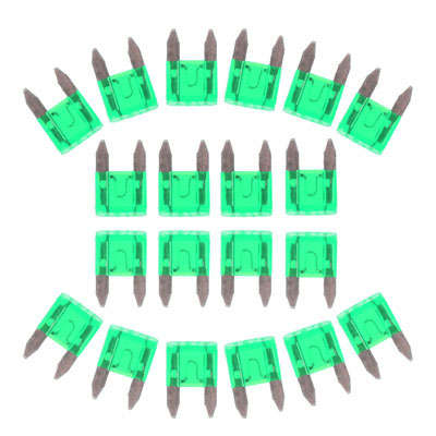 100 PCS Auto Mini Blade Fuse, DC 12V 30A(Green)