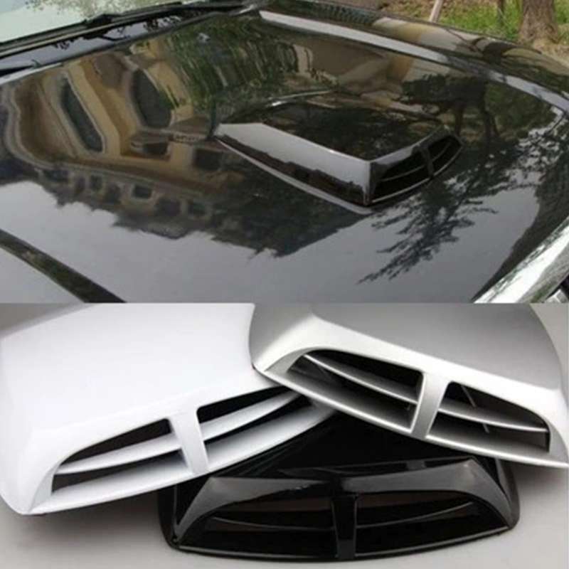 Car Turbo Style Air Intake Bonnet Scoop for Car Decoration(Grey)