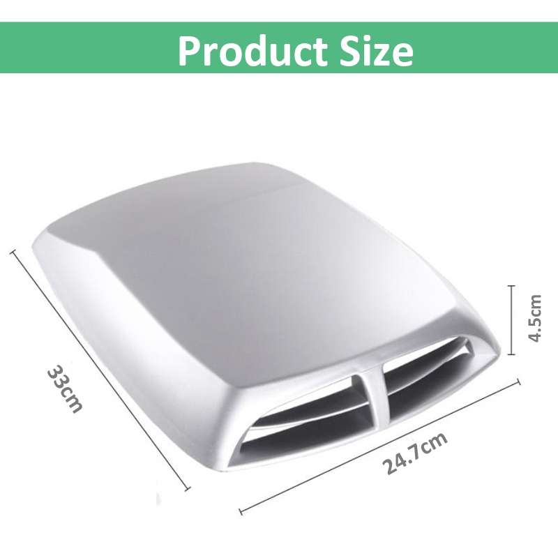 Car Turbo Style Air Intake Bonnet Scoop for Car Decoration(White)