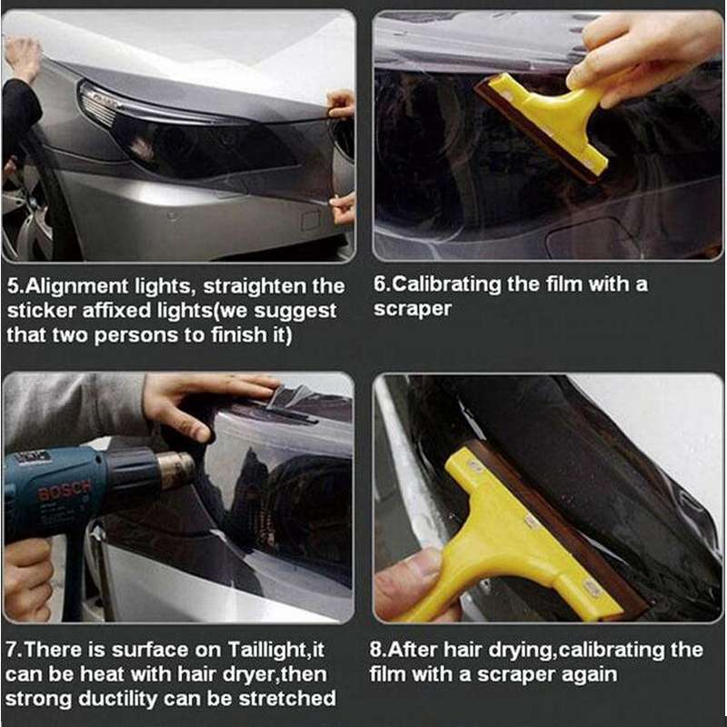 3D Effect Cat Eye Car Head Light Film Taillight Vinyl Film, Size: 30cm x 100cm(Black)