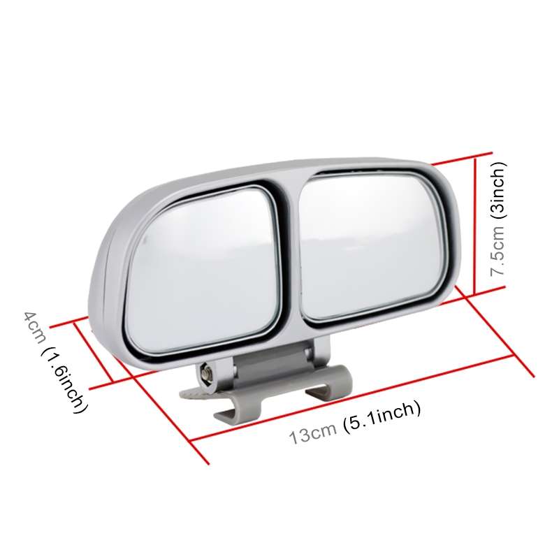 Right Side Rear View Blind Spot Mirror Universal adjustable Wide Angle Auxiliary Mirror(Silver)