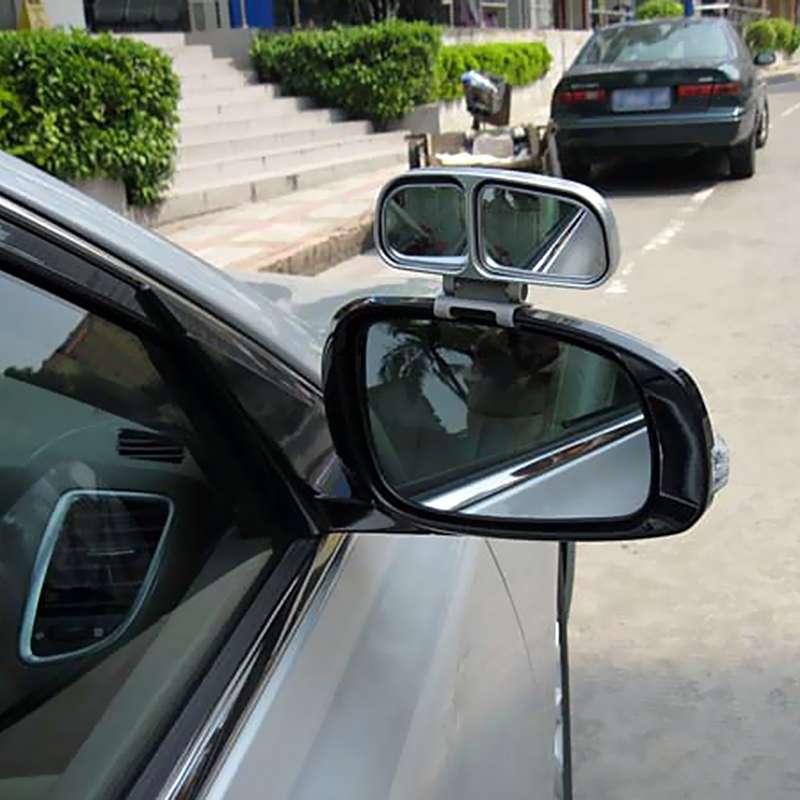 Right Side Rear View Blind Spot Mirror Universal adjustable Wide Angle Auxiliary Mirror(Silver)
