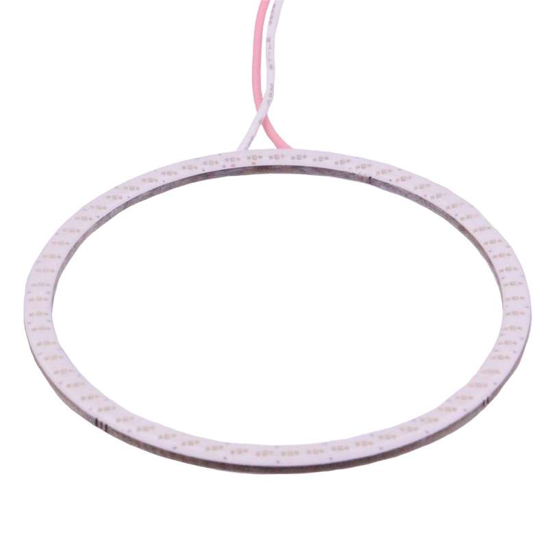 80mm 5W 180LM Angel Eyes Circles Car Headlight Pink Light COB LED Lights for Vehicles, DC 12-24V