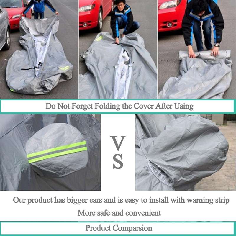 PEVA Anti-Dust Waterproof Sunproof Hatchback Car Cover with Warning Strips, Fits Cars up to 4.4m(172