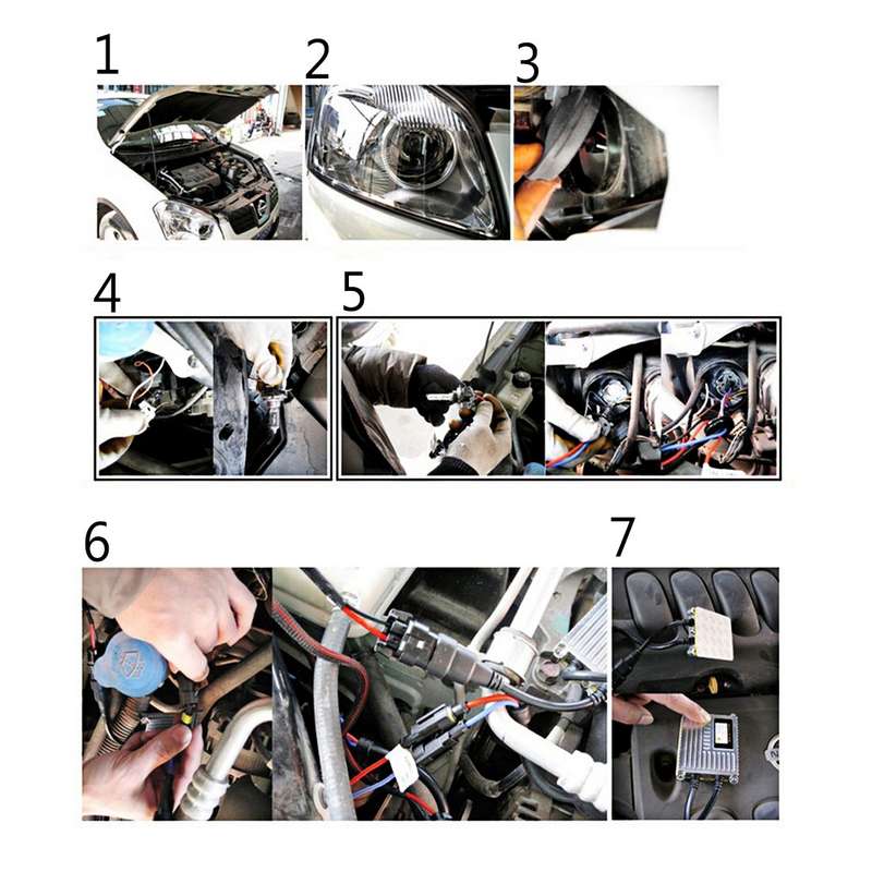 12V 35W H4-3 HID Xenon Light High Intensity Discharge Lamp Kit, Color Temperature: 6000K