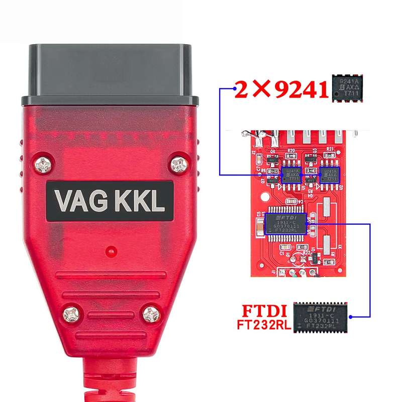 USB 2.0 Diagnostic Cable KKL VAG-COM for VW / Audi 409.1(Red)