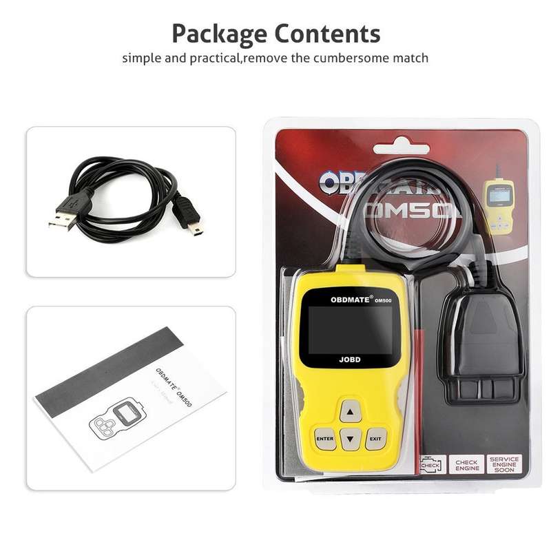 OBDMATE OM500 OBDII / EOBD / JOBD Code Reader(Yellow)