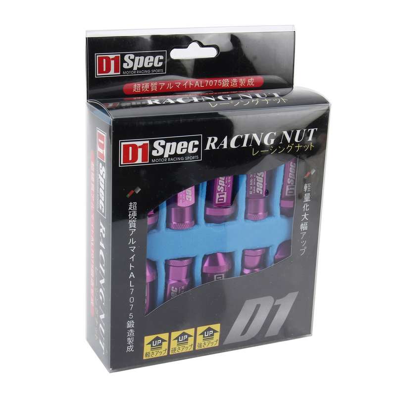 D1 Spec P1.5 M12x1.25 Racing Wheel Nut, Length: 50mm(Purple)