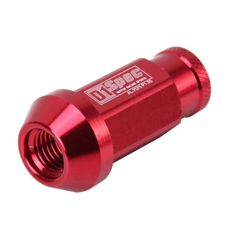 D1 Spec P1.5 M12x1.25 Racing Wheel Nut, Length: 50mm(Red)