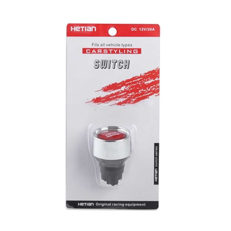 Red Light Push Start Ignition Switch for Racing Sport (DC 12V)(Red)