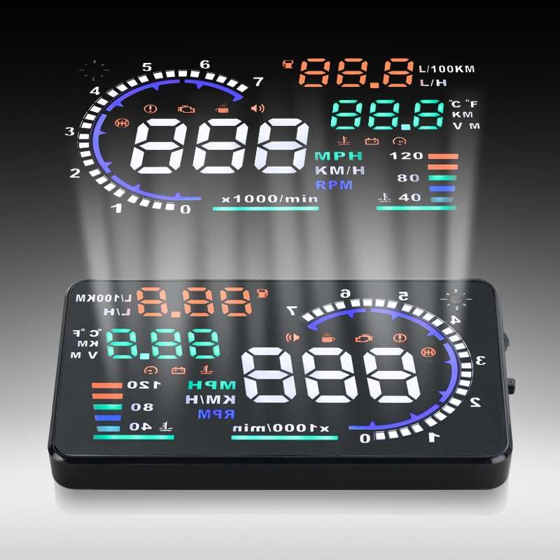 A8 5.5 inch Car OBDII HUD Warning System Vehicle-mounted Head Up Display Projector with LED, Support